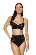 Luna padded striped bra black (Discount Group A) | Gorteks | MySalvio