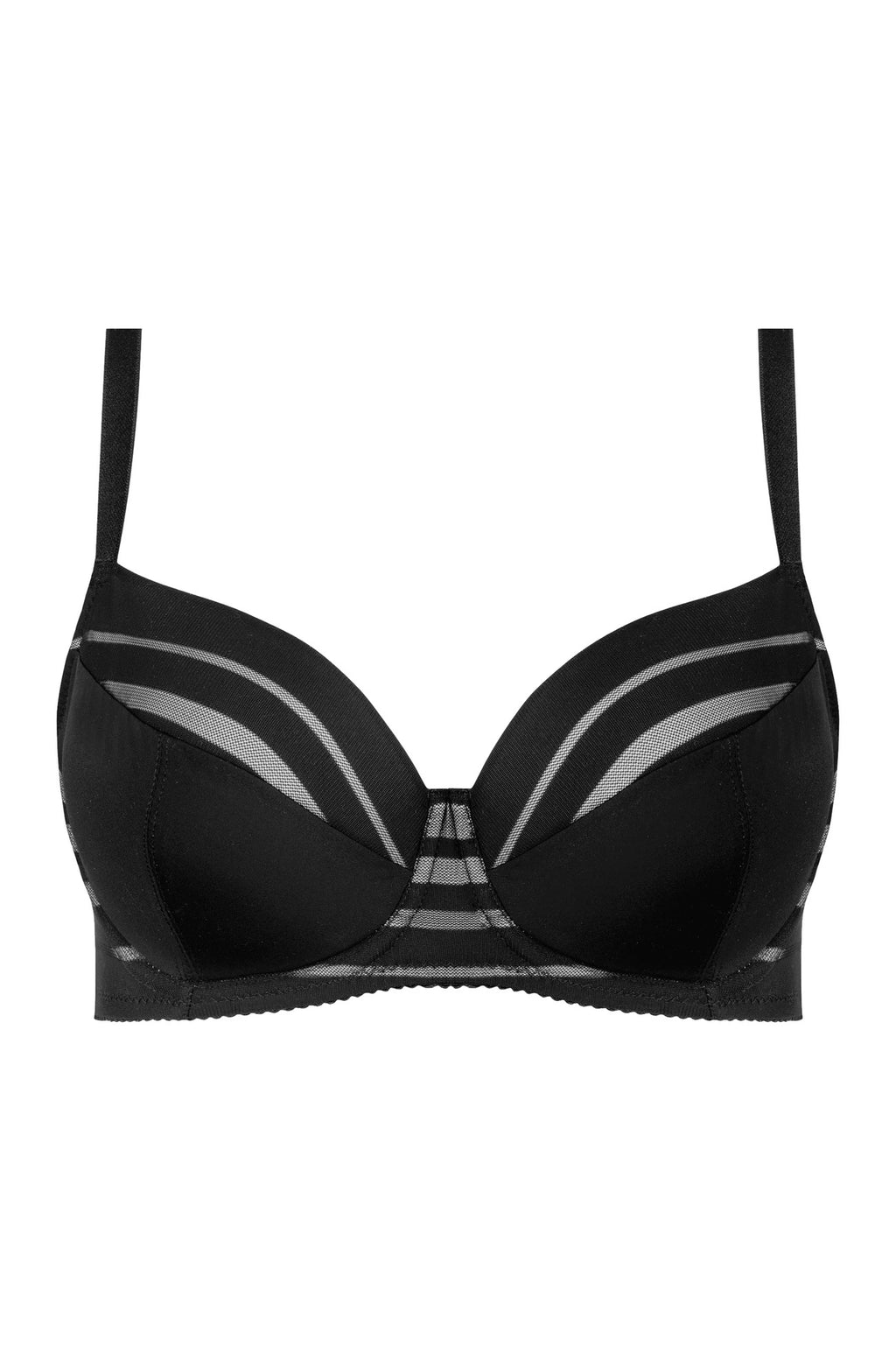 Luna padded striped bra black (Discount Group A) | Gorteks | MySalvio