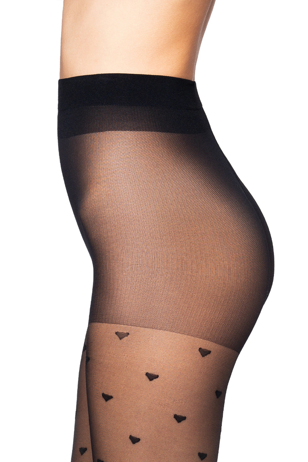 Black heart pattern tights 15 DEN (Discount Group B) | Gorteks | MySalvio