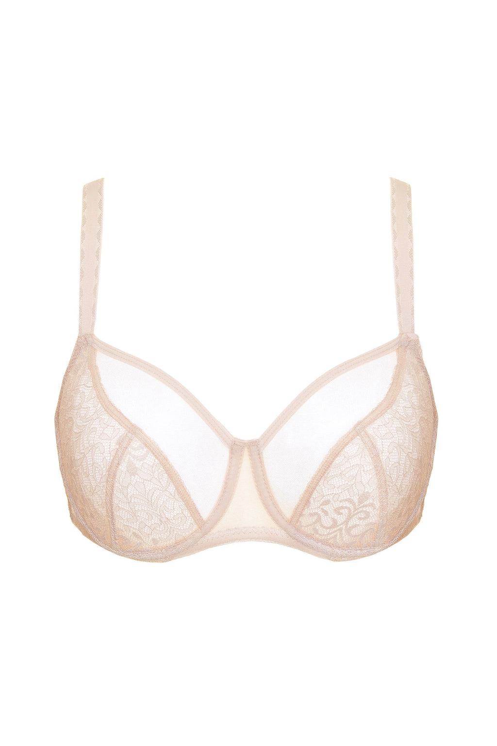 Gabi smėlio spalvos minkšta nėriniuota liemenėlė (plus size) (Nuolaidų grupė A) | Gorteks | MySalvio