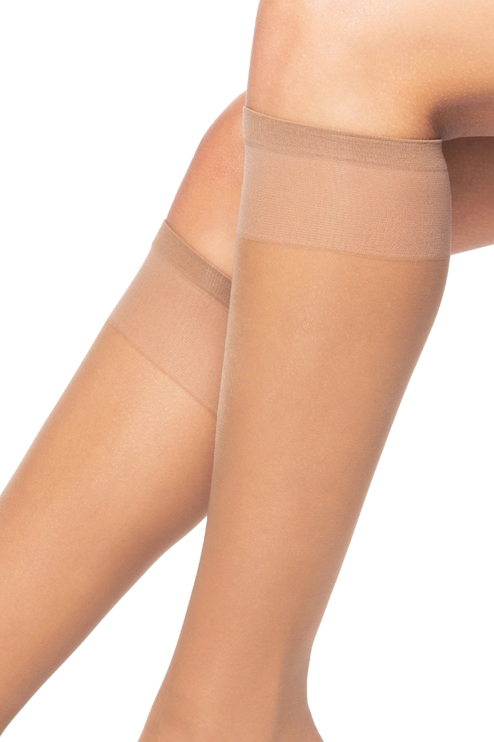 Beige non-binding knee-highs 15 DEN, 2 pairs (Discount Group C) | Gorteks | MySalvio