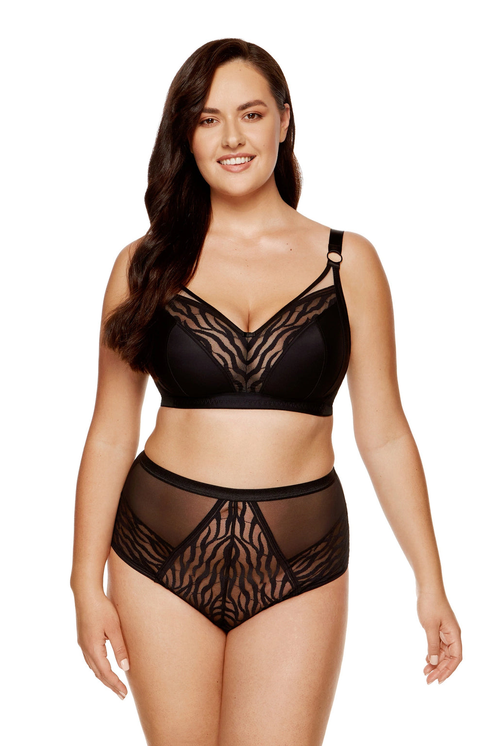 Serena soft non-wired bra (black-beige) (Discount Group A) | Gorteks | MySalvio