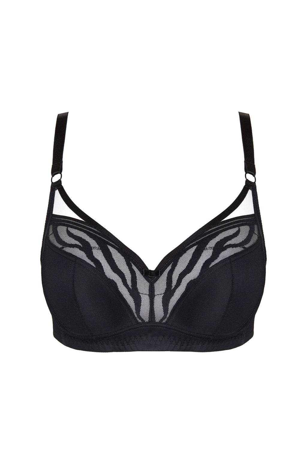 Serena soft non-wired bra (black-beige) (Discount Group A) | Gorteks | MySalvio
