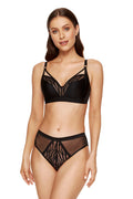Serena soft non-wired bra (black-beige) (Discount Group A) | Gorteks | MySalvio