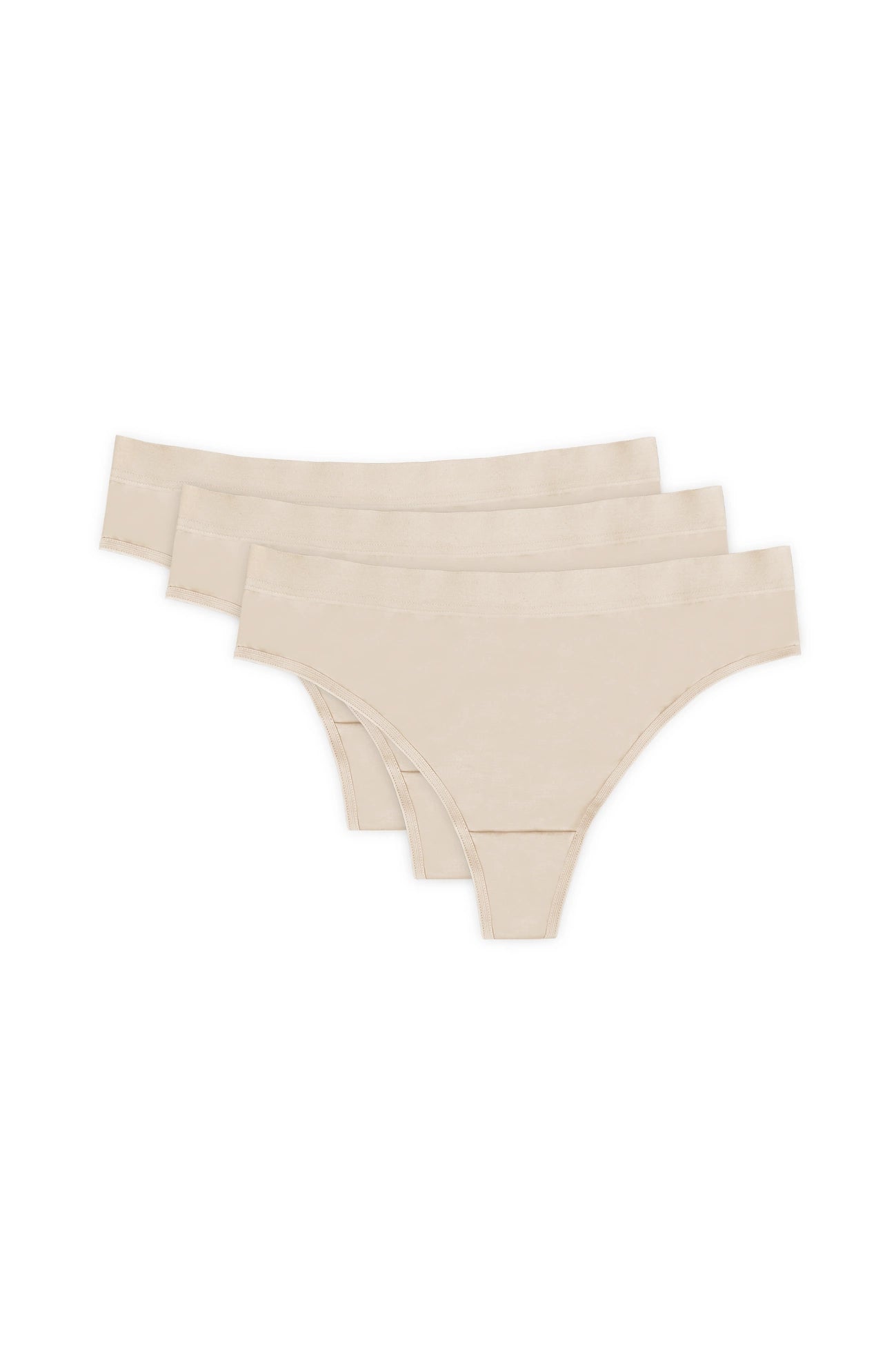 Alana smilšu krāsas kokvilnas stringi 3-pack (Atlaides grupa A) | Gorteks | MySalvio