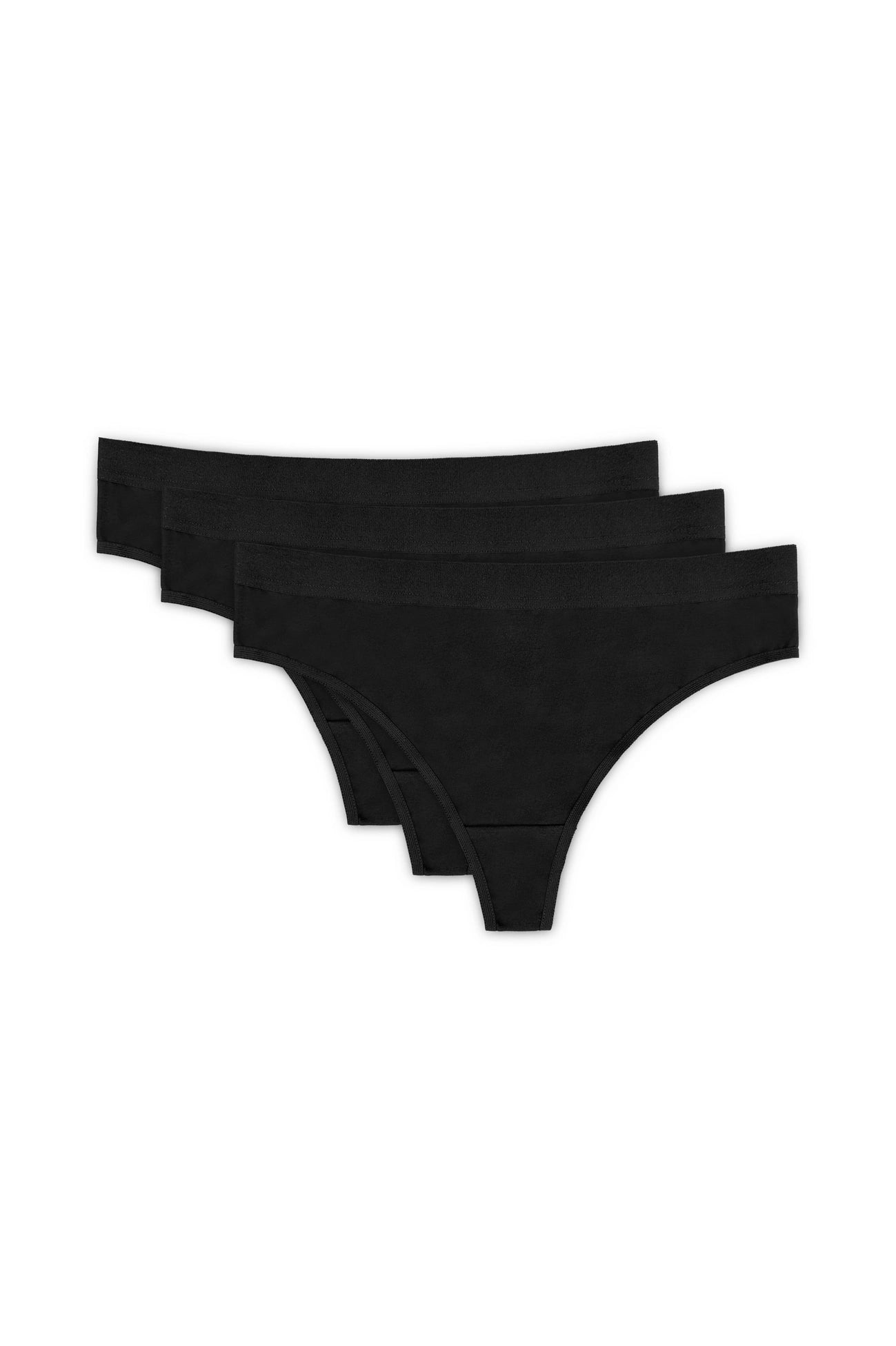 Alana kokvilnas stringi 3-pack melna krāsa (Atlaides grupa A) | Gorteks | MySalvio