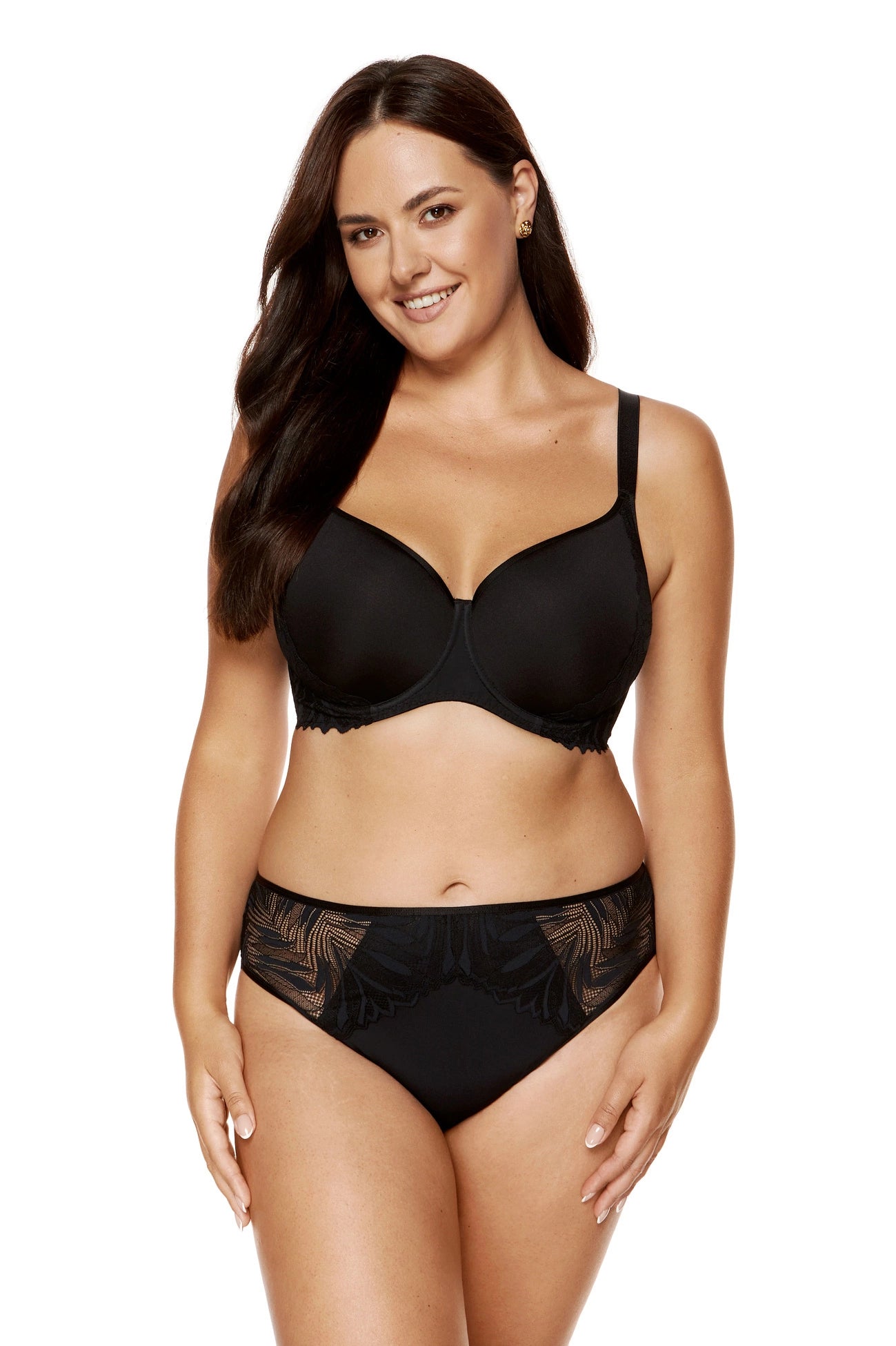 Eclipse black padded smooth bra with lace (Discount Group A) | Gorteks | MySalvio