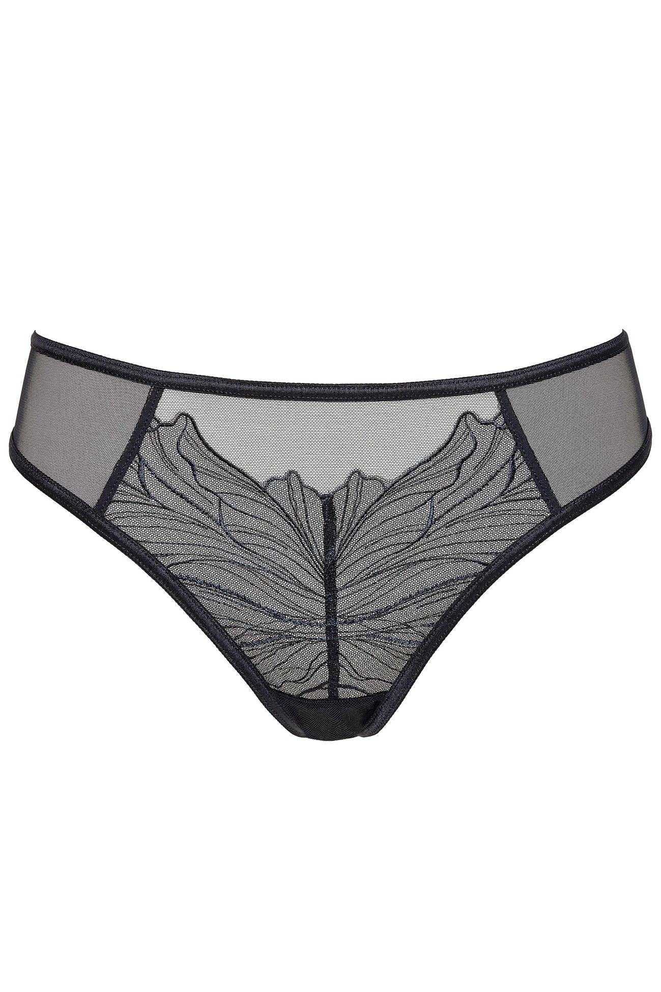 Aurora embroidered thong (black) (Discount Group B) | MySalvio
