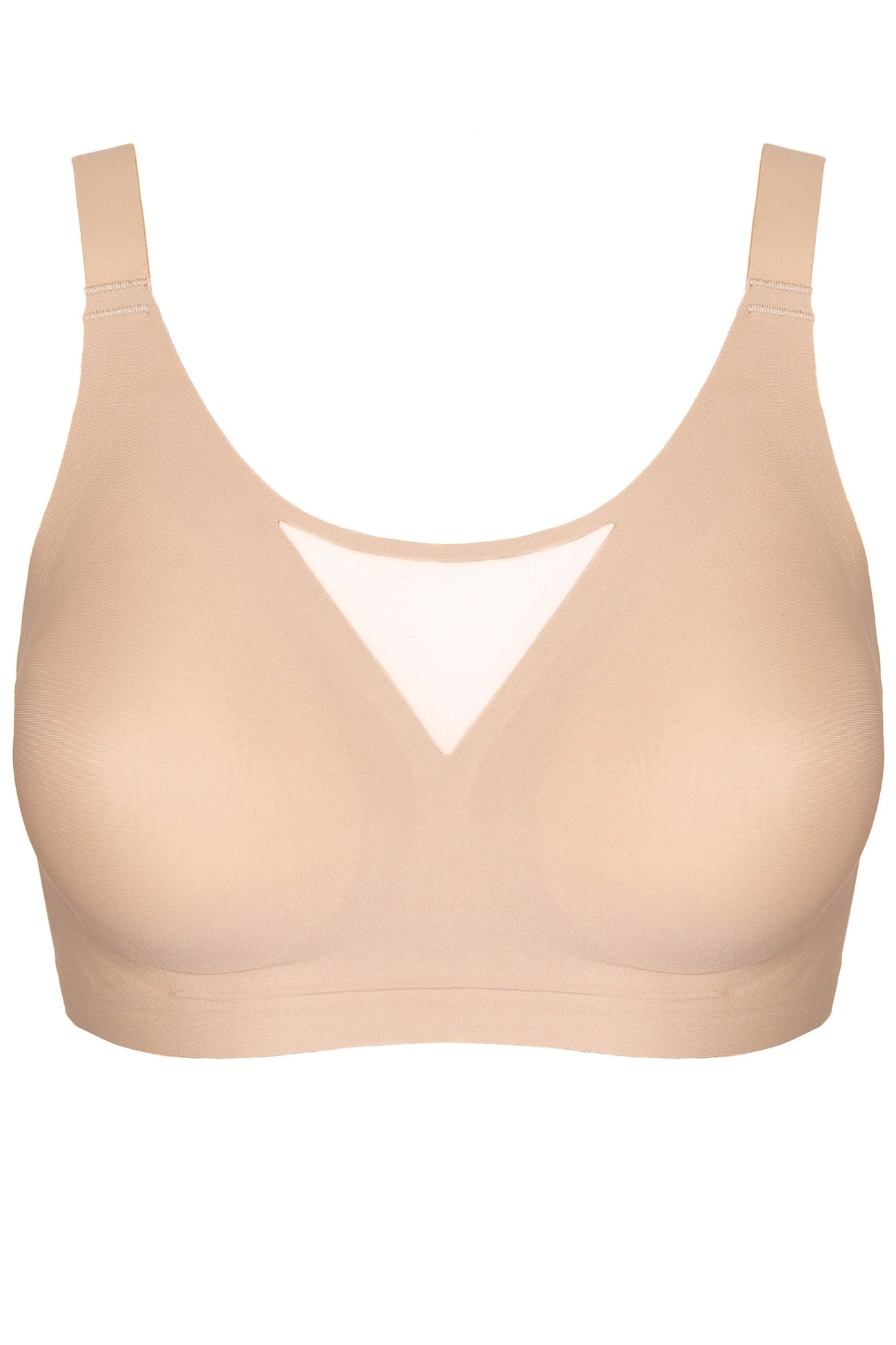 Misty mīksta krūšturis bez stīpiņām plus size (bēšs) (Atlaides grupa A) | Gorteks | MySalvio