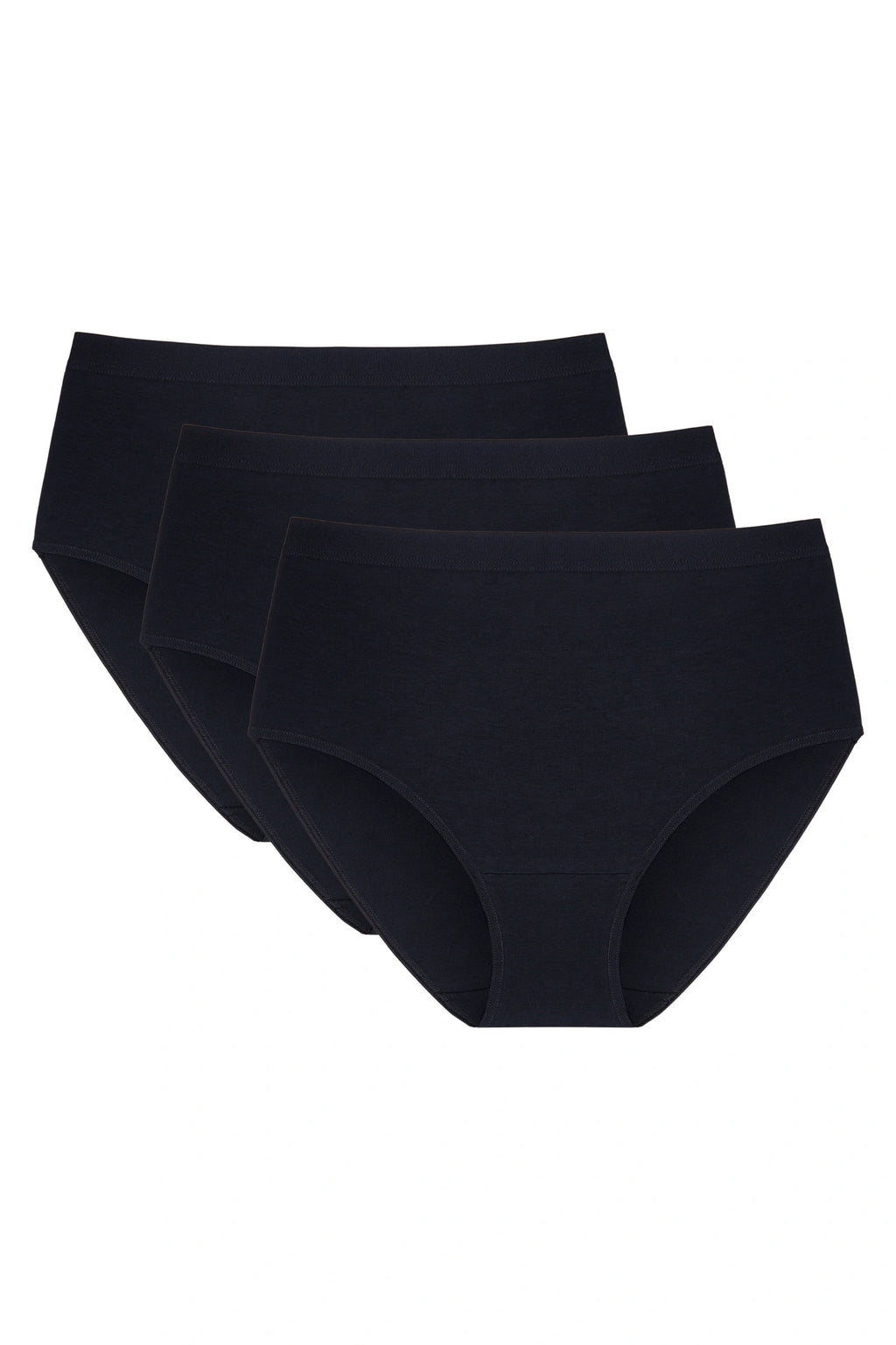 Sara High-Waist Cotton Briefs (Black, 3-Pack) (Discount Group B) | Gorteks | MySalvio