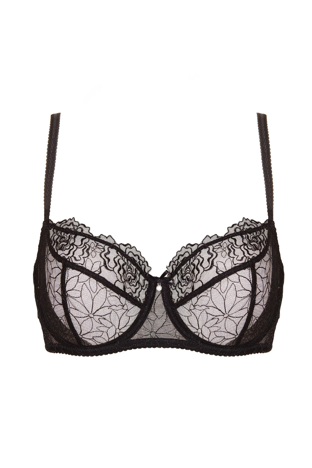 Pamela soft embroidered bra black (Discount Group A) | Gorteks | MySalvio