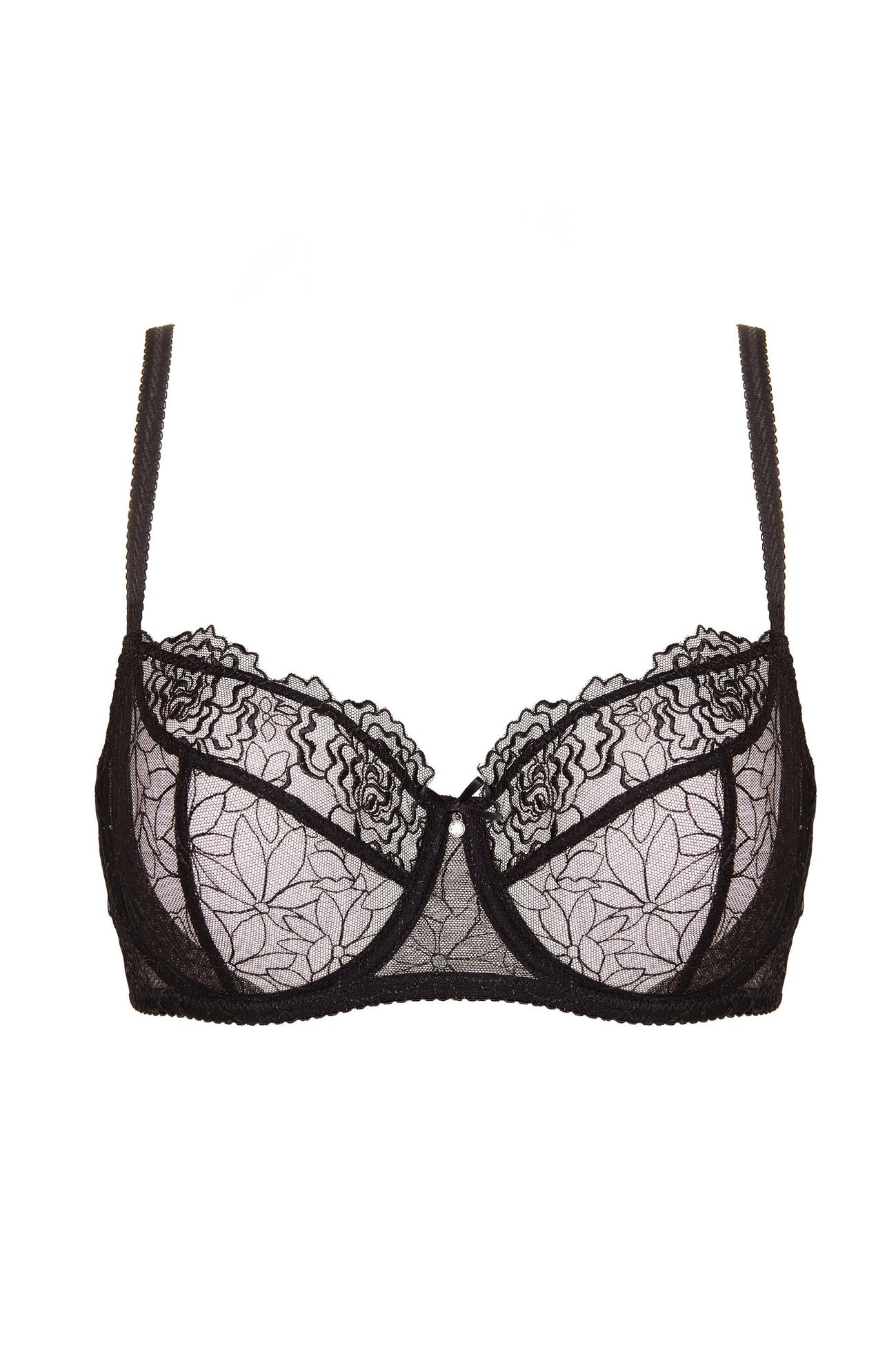 Pamela soft embroidered bra black (Discount Group A) | Gorteks | MySalvio