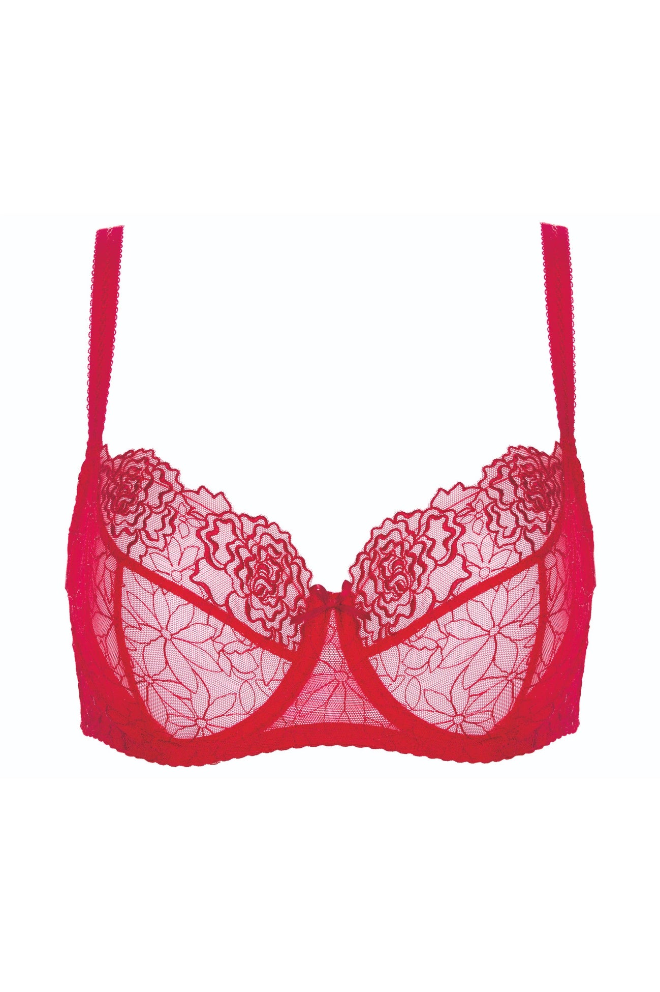 Pamela soft embroidered bra carmine (Discount Group A) | Gorteks | MySalvio
